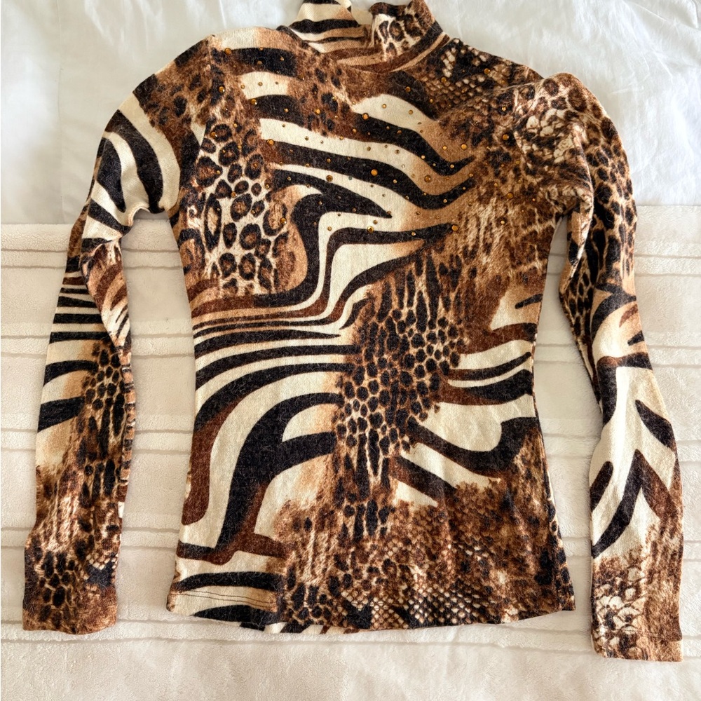 Roberto Cavalli Animal Print Mohair Sweater